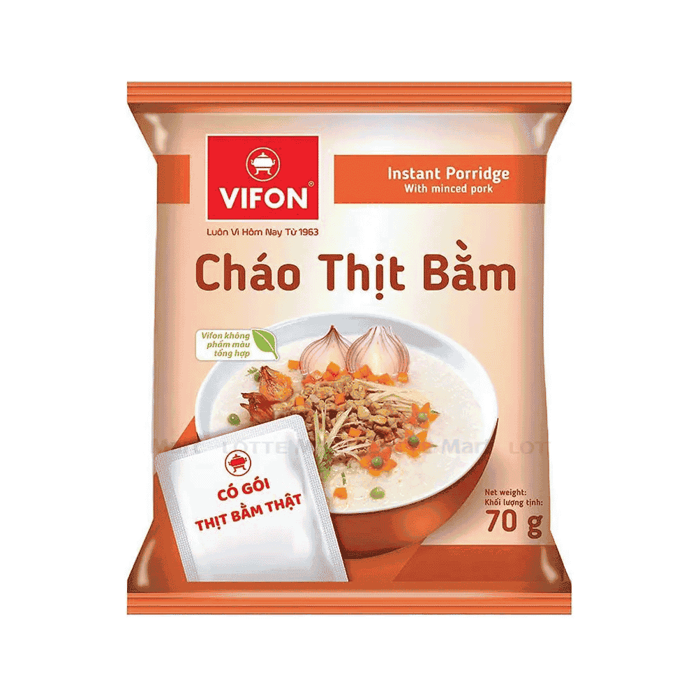 Vifon cháo ăn liền gà/thịt băm 20gx70g